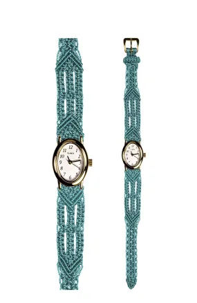 106 Turquoise - Narrow with Timex Gold Cavatina Watch