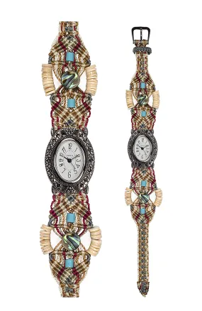 131A - Wide with Vintage Style Oval Marcasite Watch