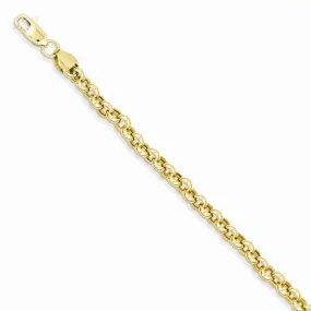 14KT Yellow Gold Polished Fancy 5mm Rolo Link Bracelet