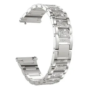 18mm Universal 3-bead rhinestone décor watch strap - Silver