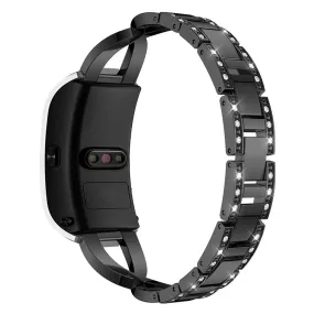 18mm Universal X-design rhinestone watch strap - Black