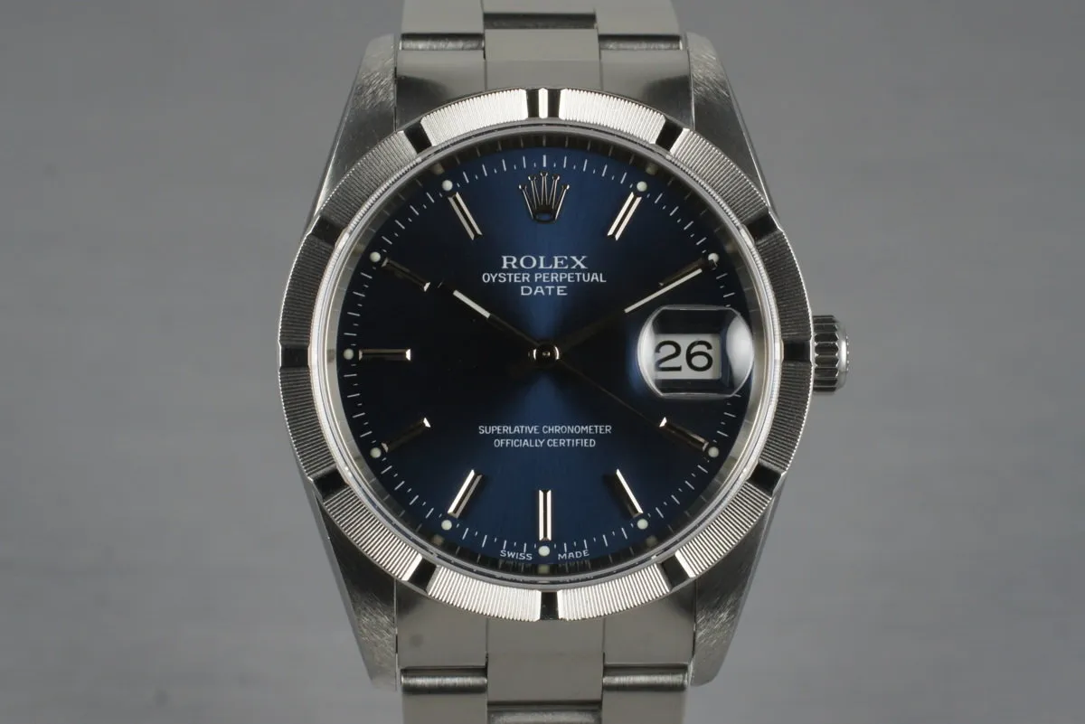 2006 Rolex Blue Dial Date 15210