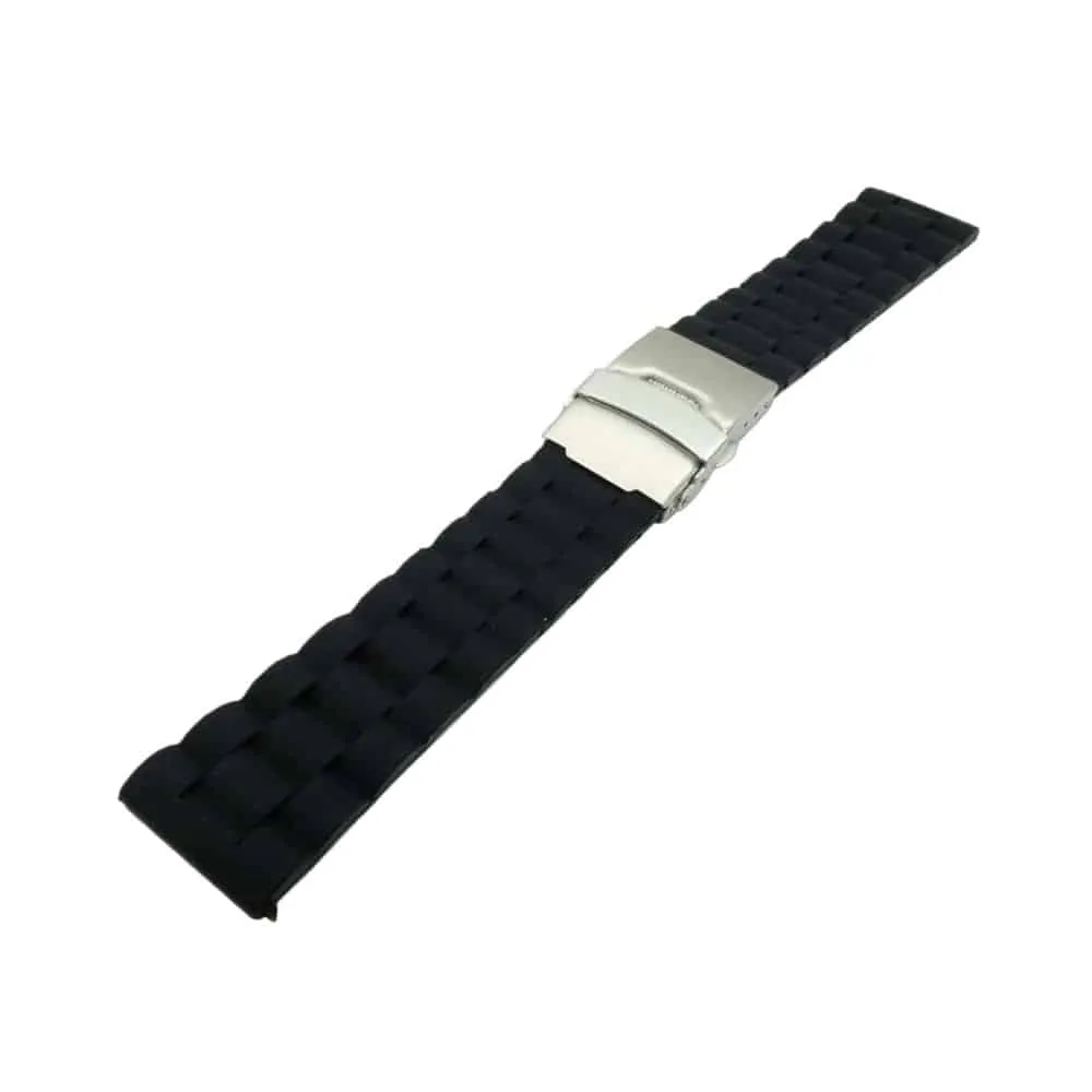 20mm Universal brand replacement silicone watch strap - Navy (M-L)