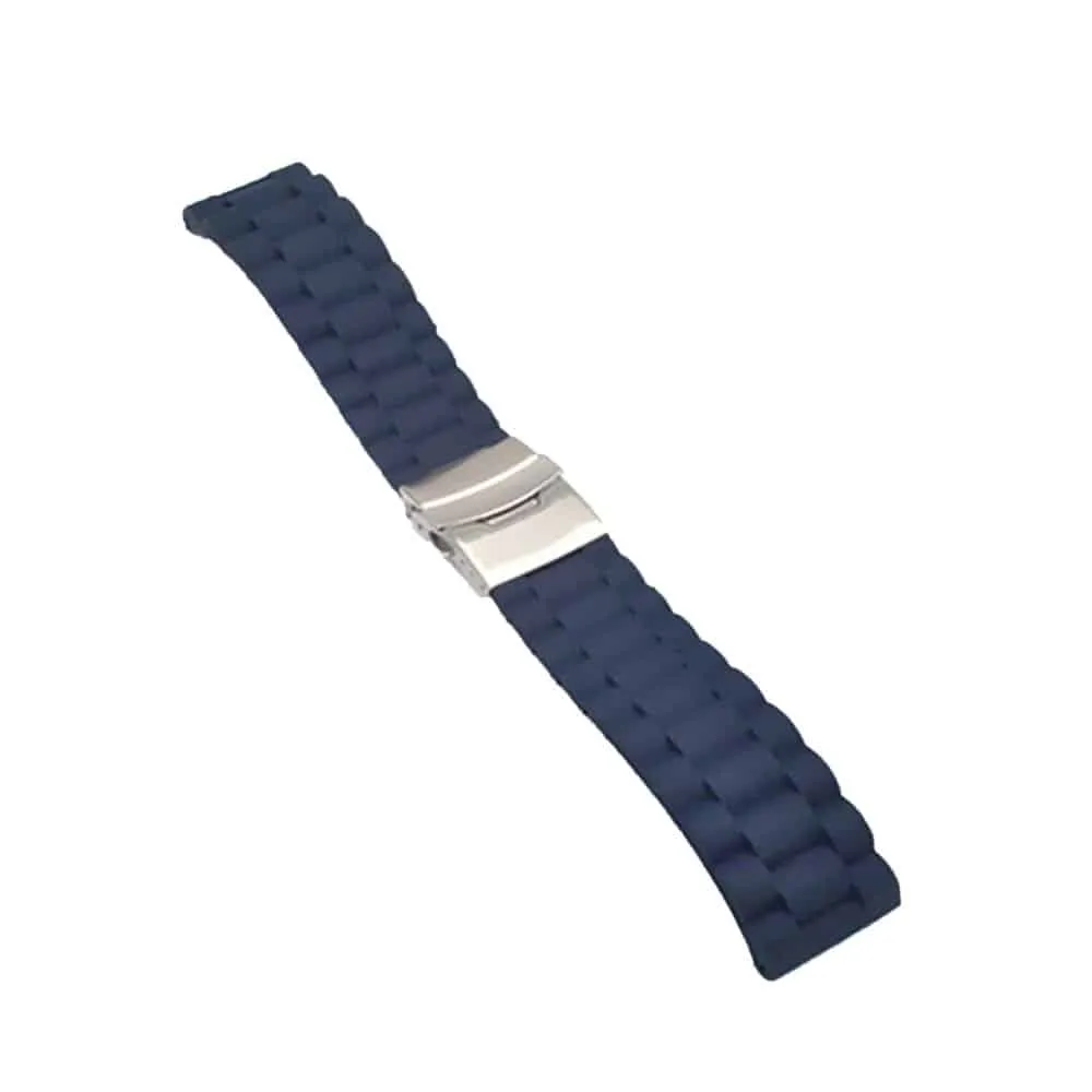 20mm Universal brand replacement silicone watch strap - Navy (M-L)