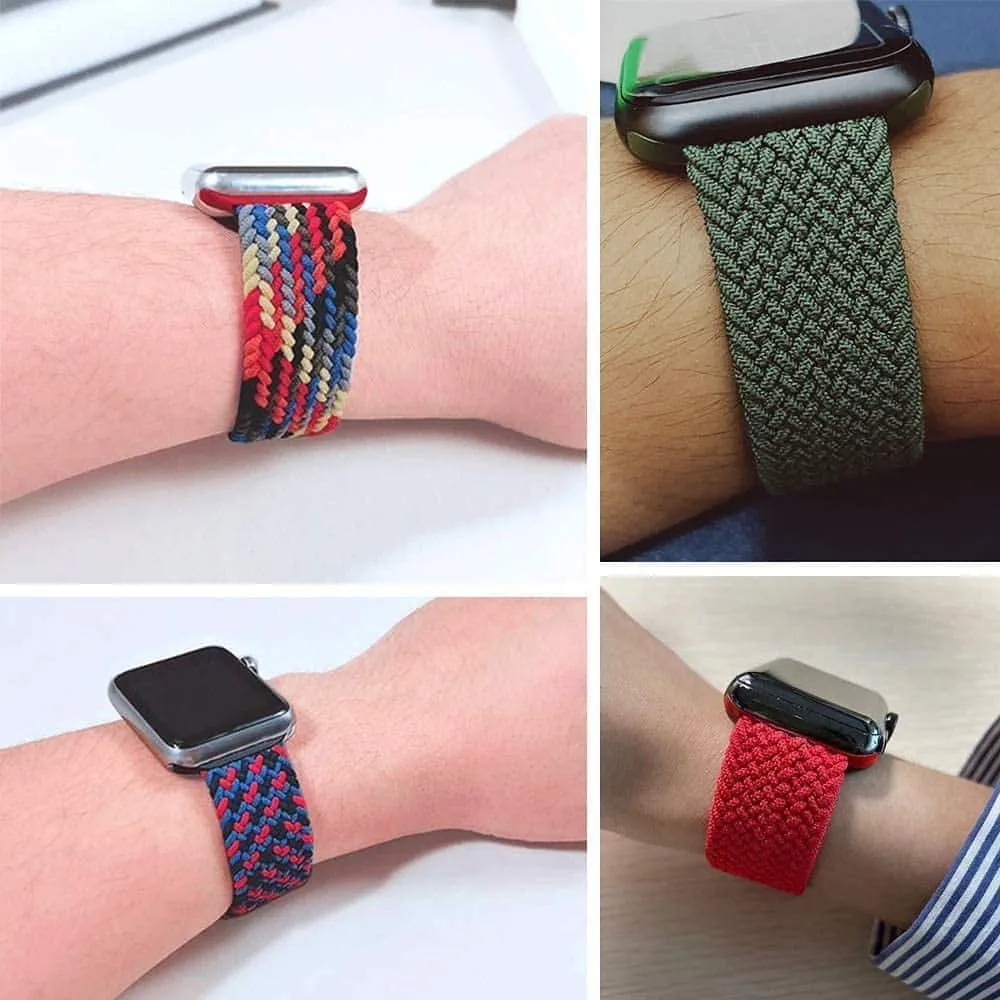 20mm Universal watch braided elastic loop watch strap - Red (135mm)