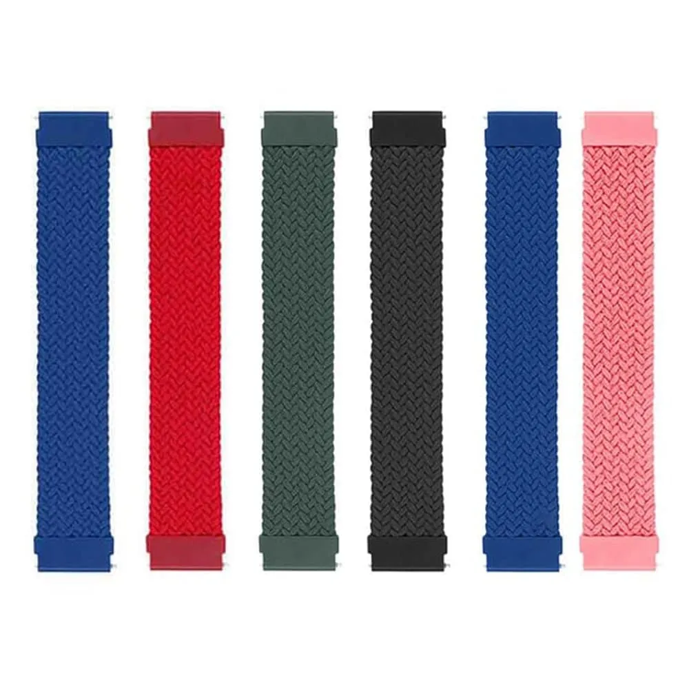 20mm Universal Watch Elastic Loop Strap- Red   Navy Combo