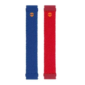 20mm Universal Watch Elastic Loop Strap- Red   Navy Combo
