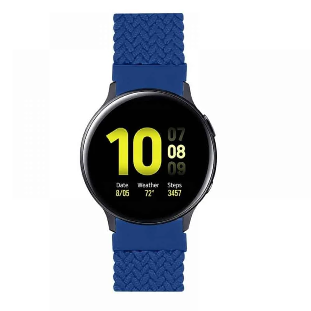 22mm Universal watch braided elastic loop strap - Navy (XS/135mm)
