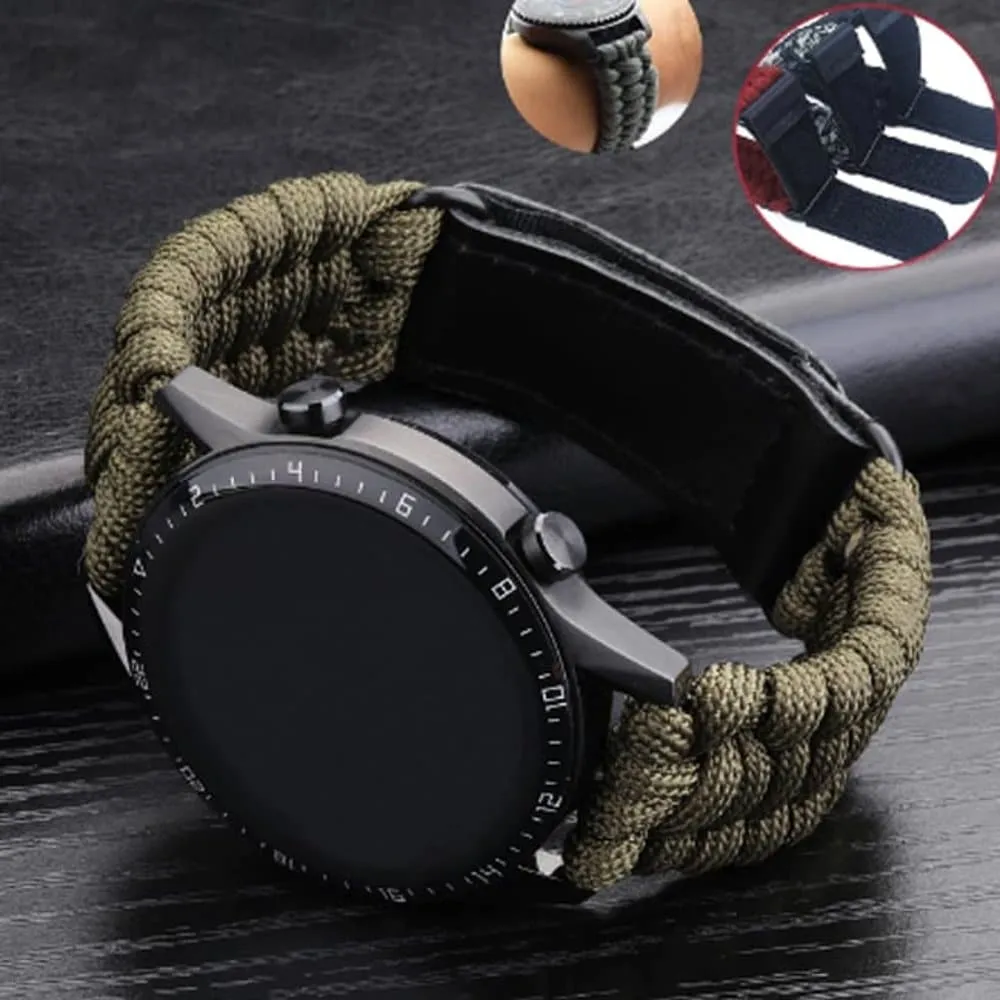 22mm Universal Watch Paracord Army Military Nylon Strap- Green