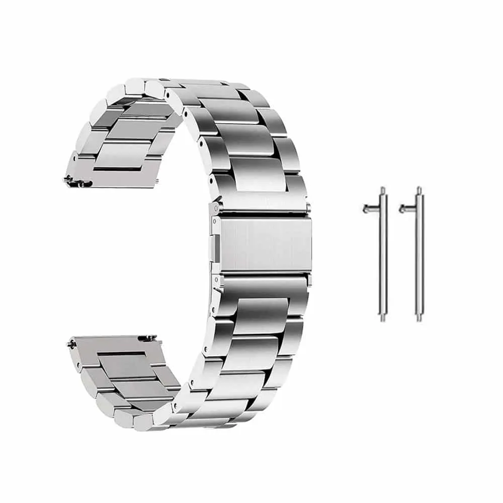 22mm watch 3 links stainless-steel strap - Silver
