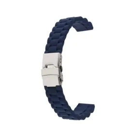 24mm Universal brand replacement silicone watch strap - Navy (M-L)