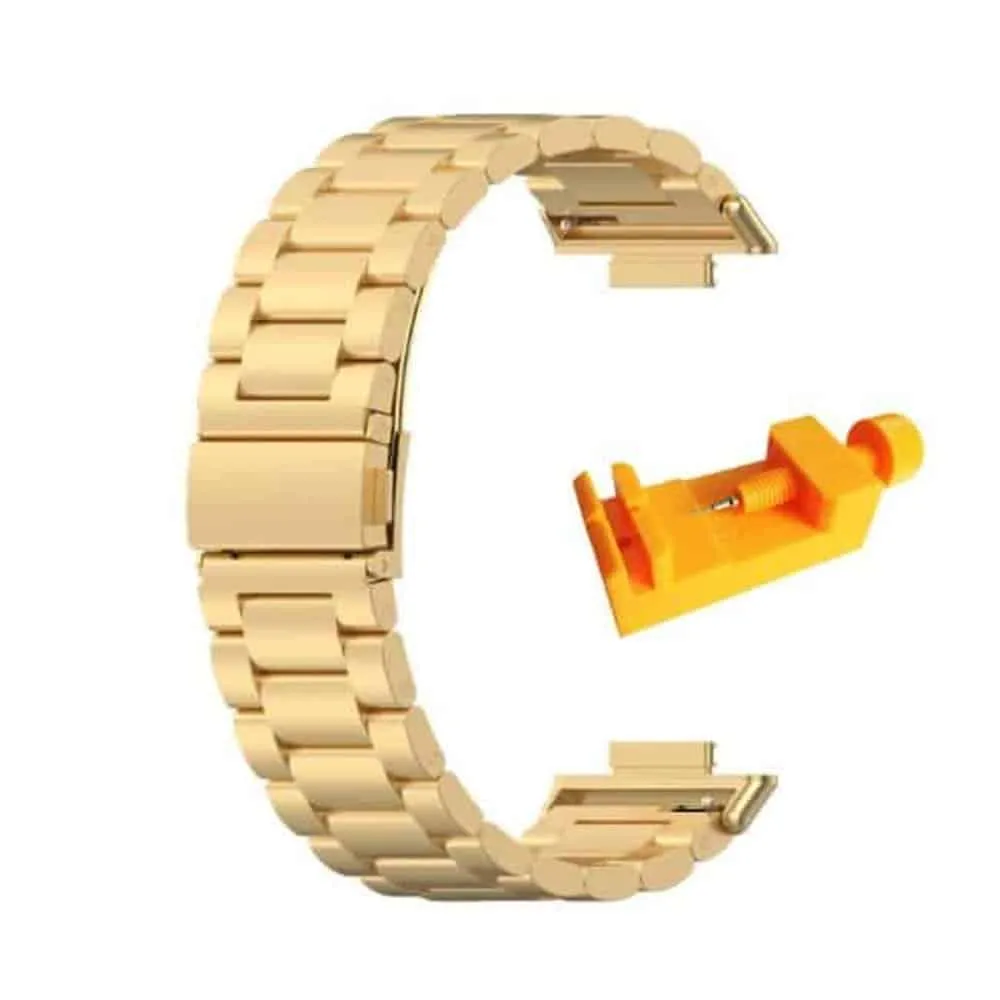 3 links Stainless Steel Watch Strap 22mm S/M/L - Gold
