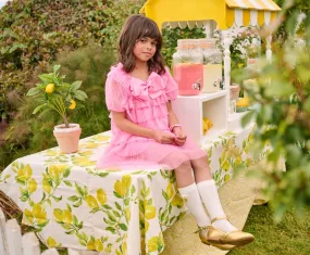 Angel's Face Pleated Tallulah Bow Dress - Rose