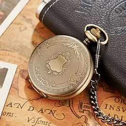 Antique Steampunk Vintage Roman Numerals Quartz Pocket Watch