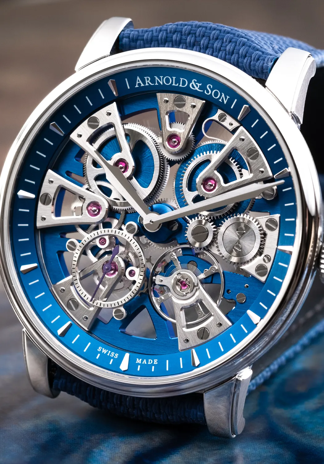 Arnold & Son Nebula 41.5 Steel Blue Strap