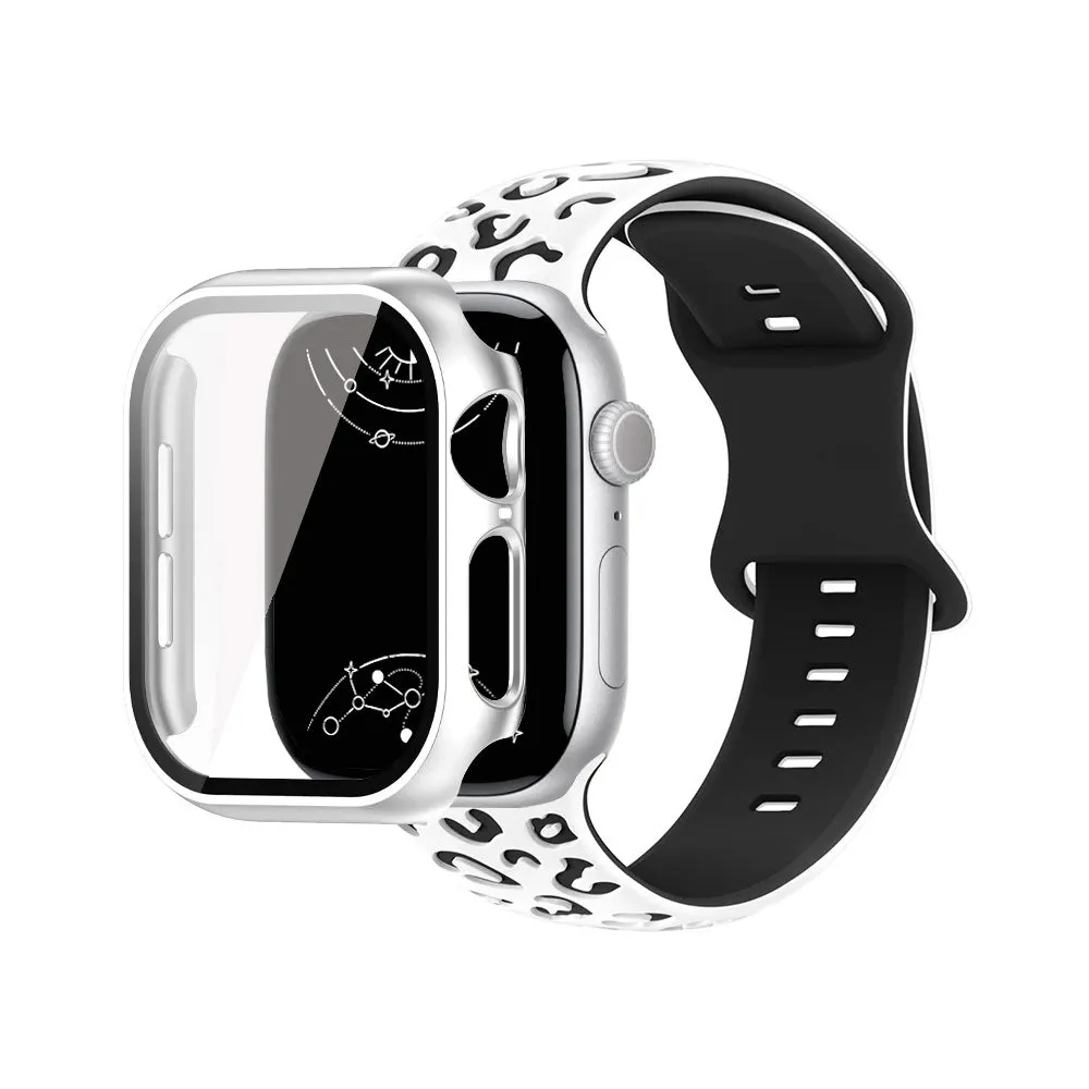 Aureus Engrave Leopard Silicone Band With Glass Case