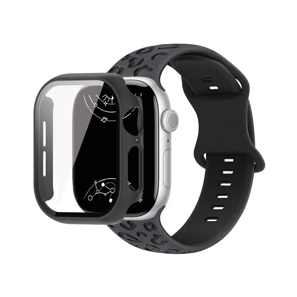 Aureus Engrave Leopard Silicone Band With Glass Case
