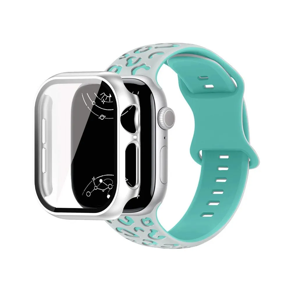 Aureus Engrave Leopard Silicone Band With Glass Case