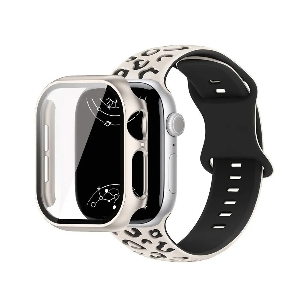 Aureus Engrave Leopard Silicone Band With Glass Case