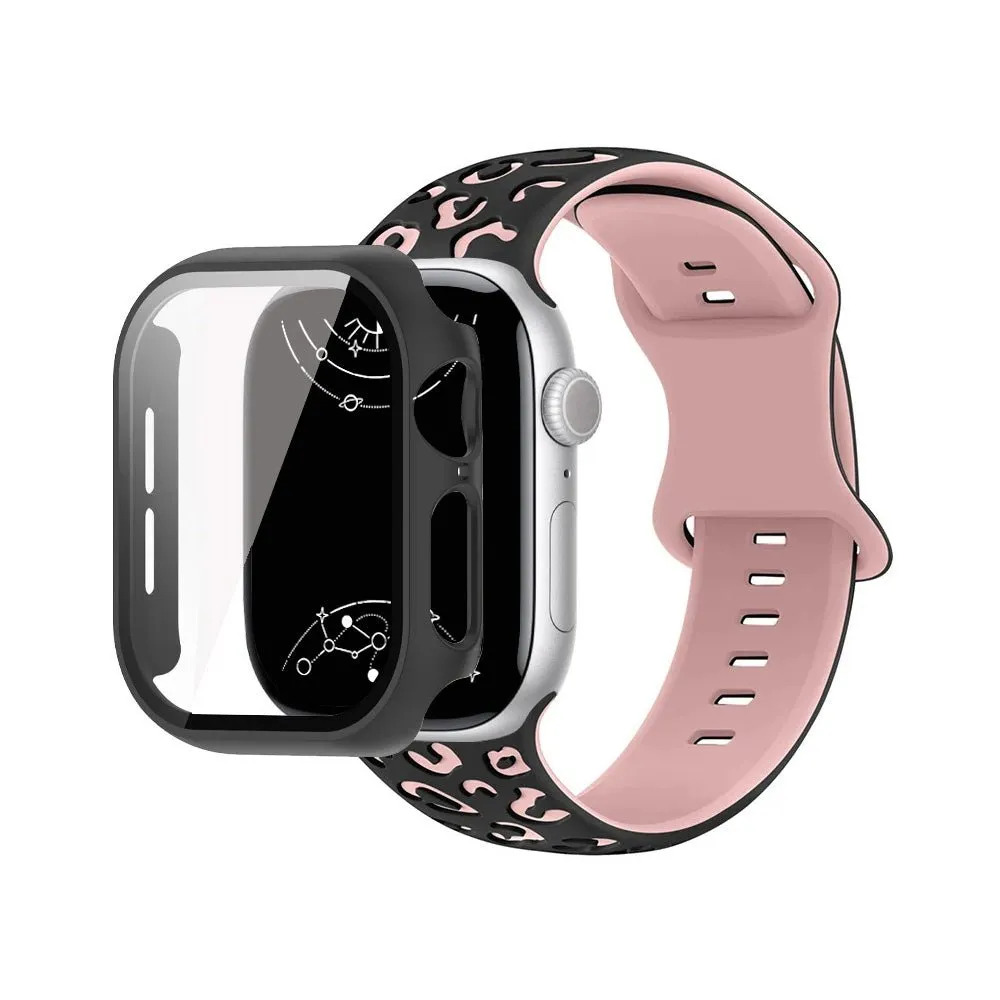 Aureus Engrave Leopard Silicone Band With Glass Case