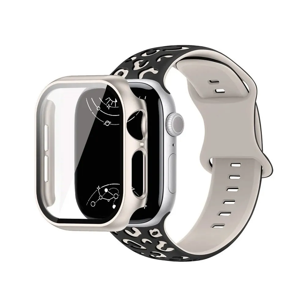 Aureus Engrave Leopard Silicone Band With Glass Case