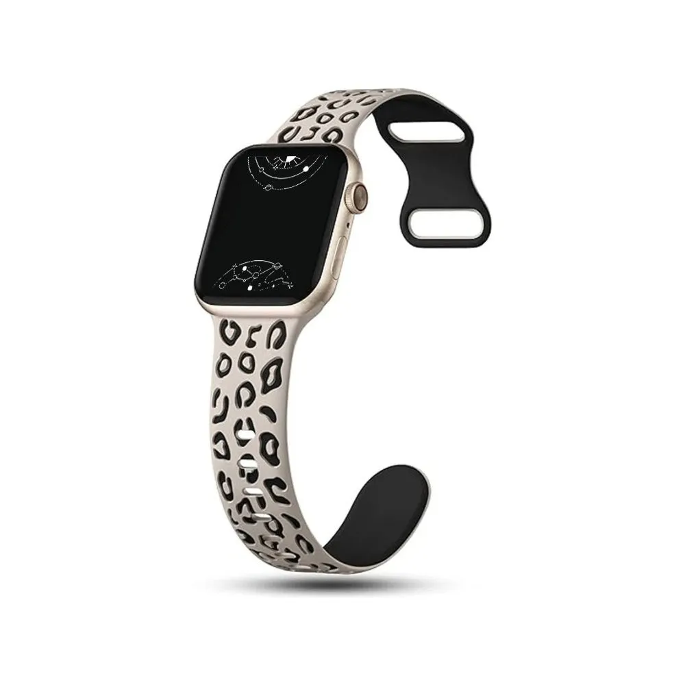 Aureus Engrave Leopard Silicone Band With Glass Case