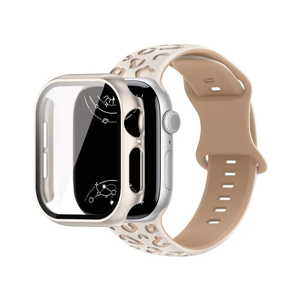 Aureus Engrave Leopard Silicone Band With Glass Case