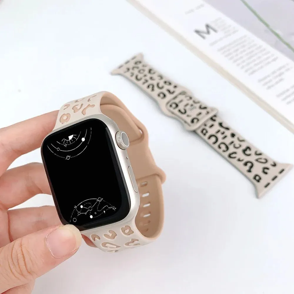 Aureus Engrave Leopard Silicone Band With Glass Case