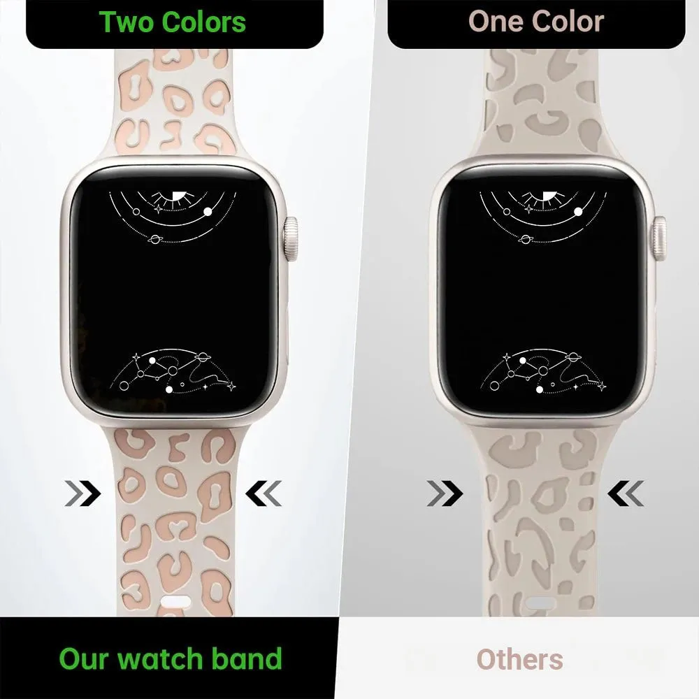 Aureus Engrave Leopard Silicone Band With Glass Case