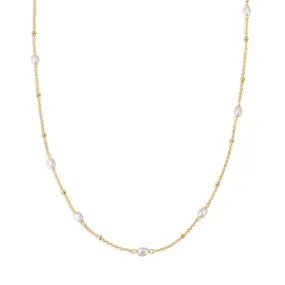 Baroque Pearl Station Necklace