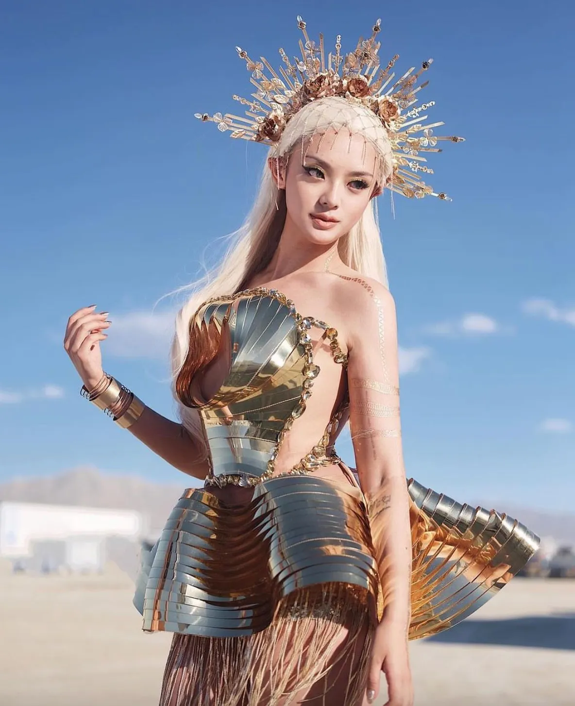 Birthday Dress Festival  Metallic Gold Dress Corset Birthday Dress Party Costume
