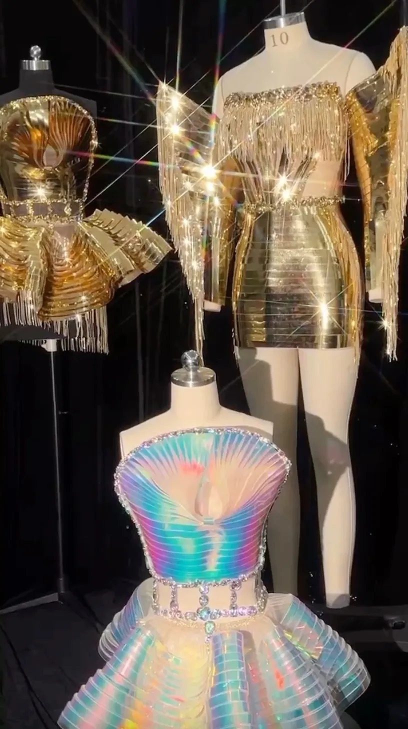 Birthday Dress Festival  Metallic Gold Dress Corset Birthday Dress Party Costume