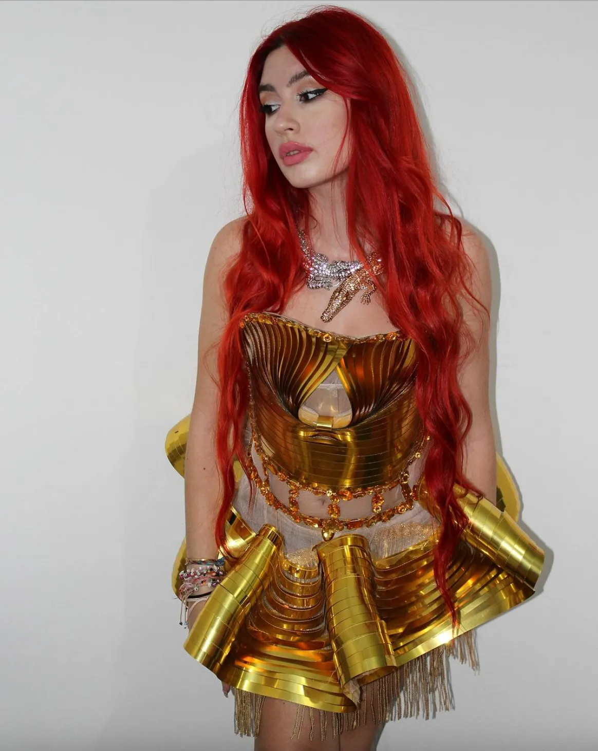 Birthday Dress Festival  Metallic Gold Dress Corset Birthday Dress Party Costume