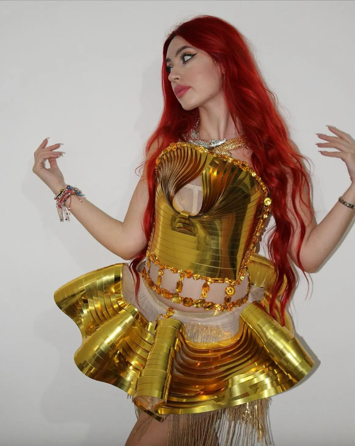 Birthday Dress Festival  Metallic Gold Dress Corset Birthday Dress Party Costume