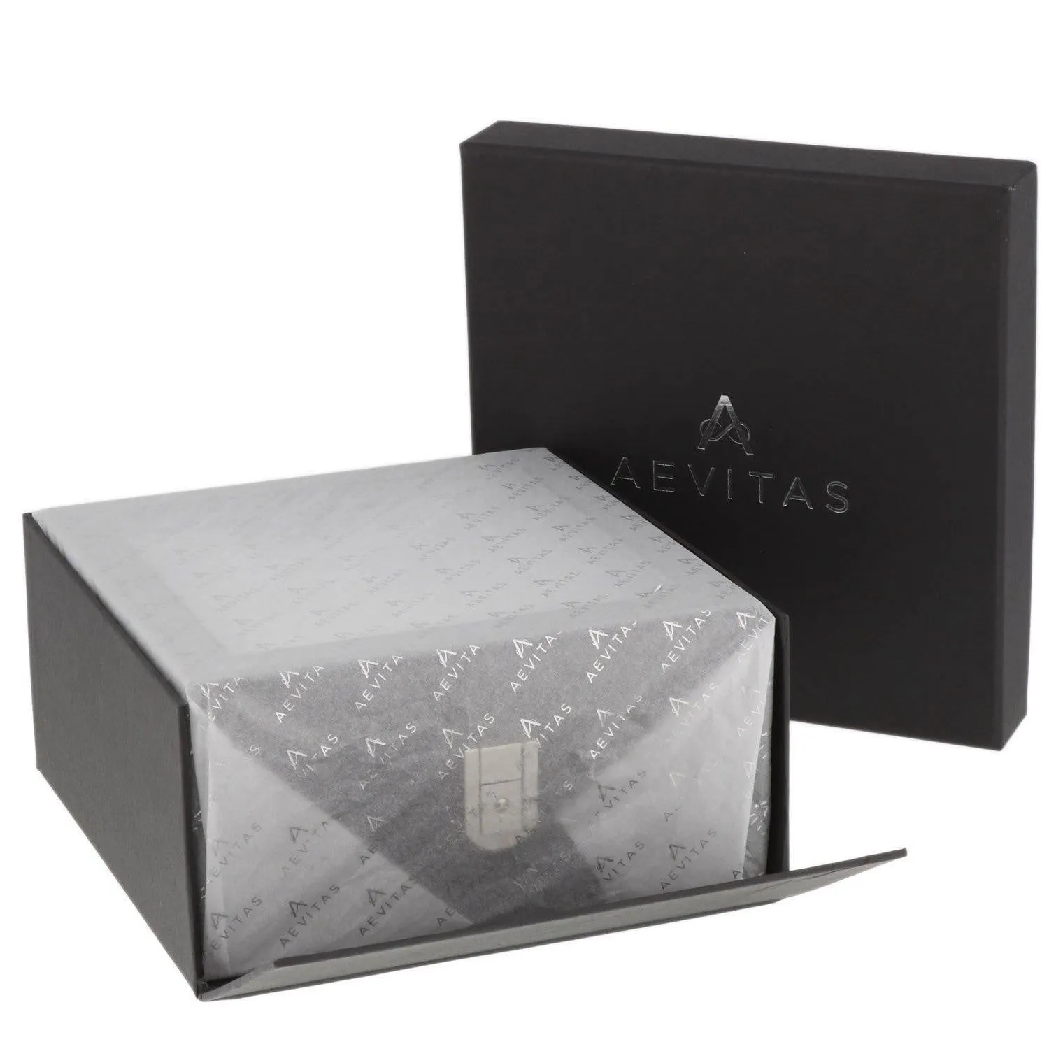 Black Genuine Leather 4 Watch   4 Pair Cufflink Collectors Box Royal Blue Velvet Lining by Aevitas