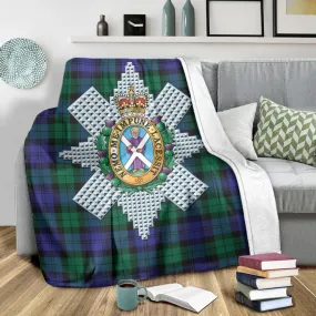 Black Watch Modern Tartan Blanket with Family Crest