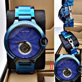 Blue Metal Men's Watch For Man CRTR-124 Best Gift For Man Formal Casual Stylish