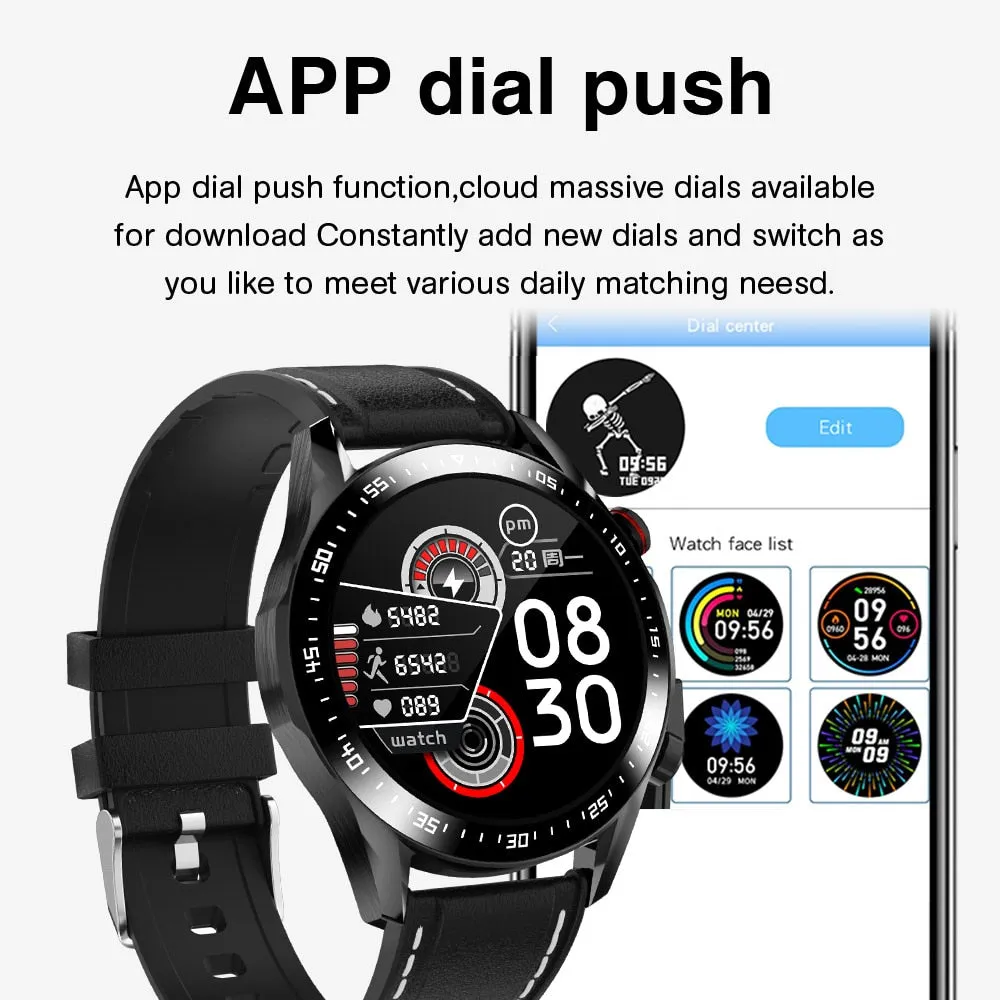 Bluetooth Dial Full Touch Screen Waterproof Smartwatch Android IOS Health Tracker