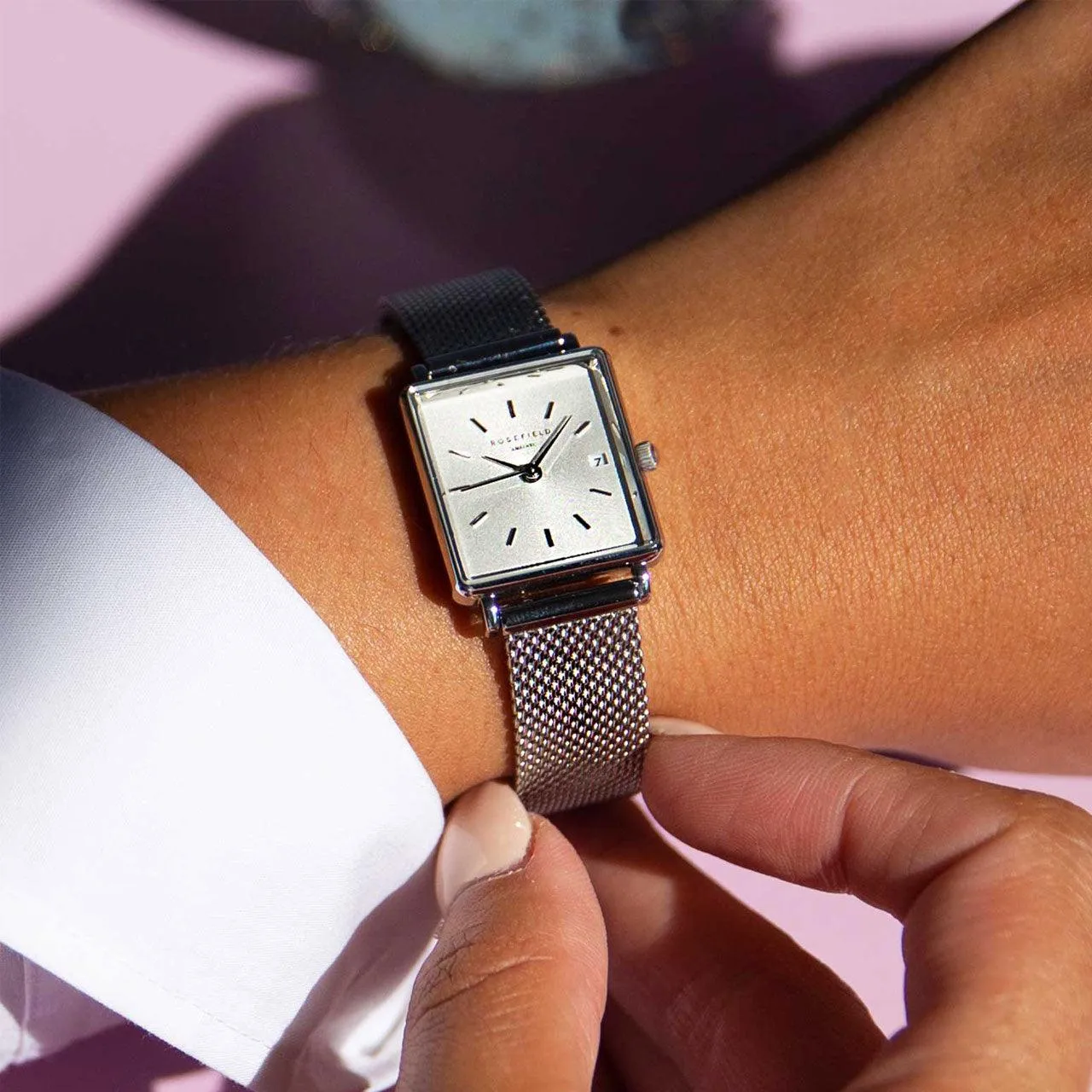 Boxy XS Silver Mesh