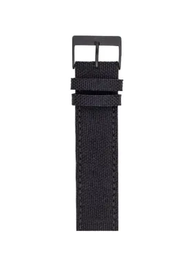 Briston Leather Canvas Strap Black PVD 20mm