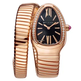Bvlgari Serpenti 101815 Black Dial Rose Gold