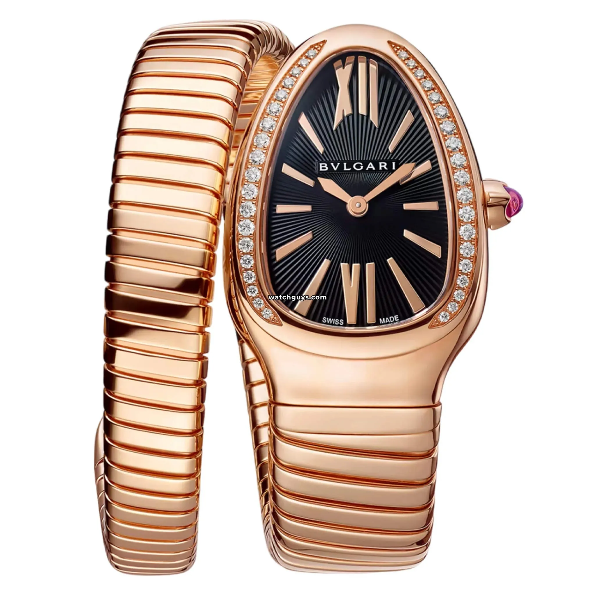 Bvlgari Serpenti 101815 Black Dial Rose Gold