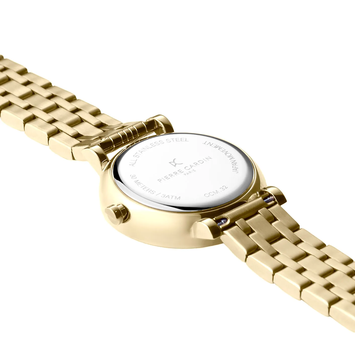 Canal St Martin Circles Gold Watch with Crystals and Green Dial