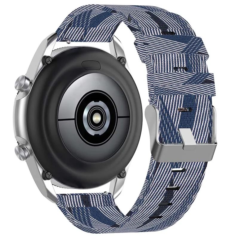 Canvas Strap with Polished Silver Buckle for Fossil Gen 5E & Gen 4