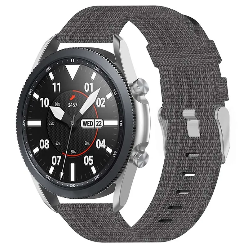 Canvas Strap with Polished Silver Buckle for Fossil Gen 5E & Gen 4