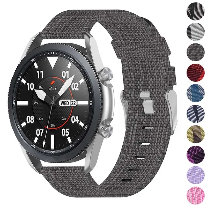 Canvas Strap with Polished Silver Buckle for Fossil Gen 5E & Gen 4