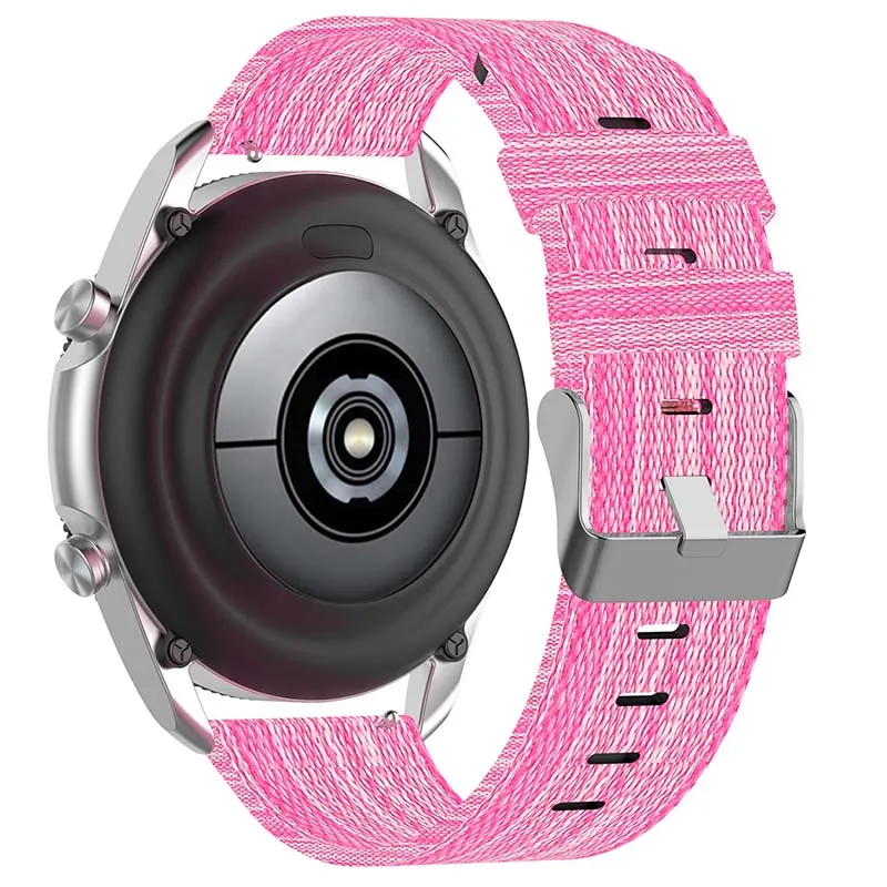 Canvas Strap with Polished Silver Buckle for Fossil Gen 5E & Gen 4