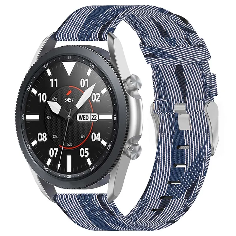 Canvas Strap with Polished Silver Buckle for Fossil Gen 5E & Gen 4