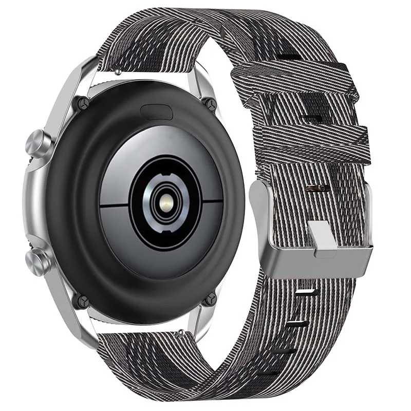 Canvas Strap with Polished Silver Buckle for Fossil Gen 5E & Gen 4
