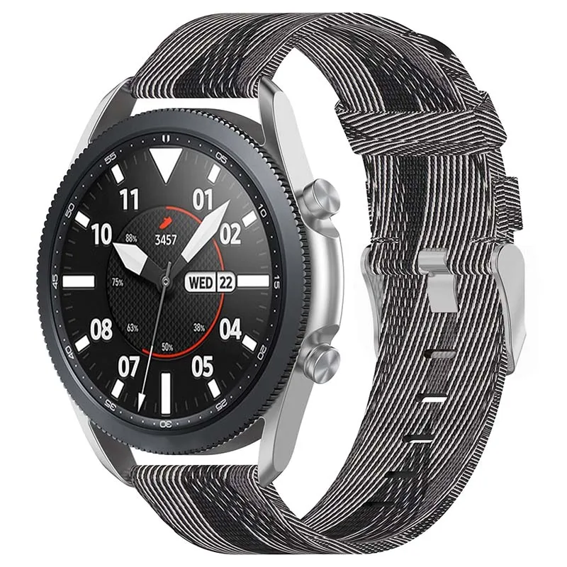 Canvas Strap with Polished Silver Buckle for Fossil Gen 5E & Gen 4